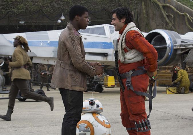 John Boyega and Oscar Isaac in The Force Awakens