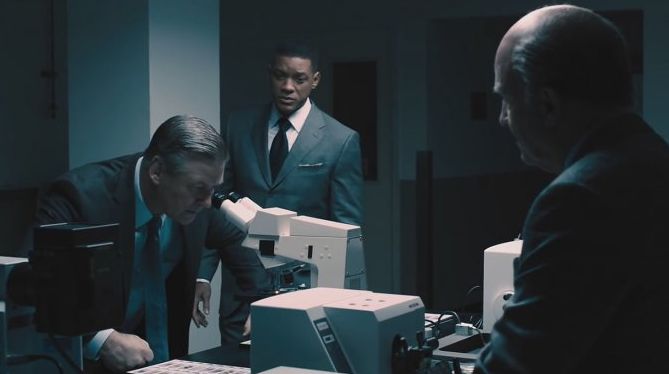 Alec Baldwin, Will Smith and Albert Brooks in "Concussion"