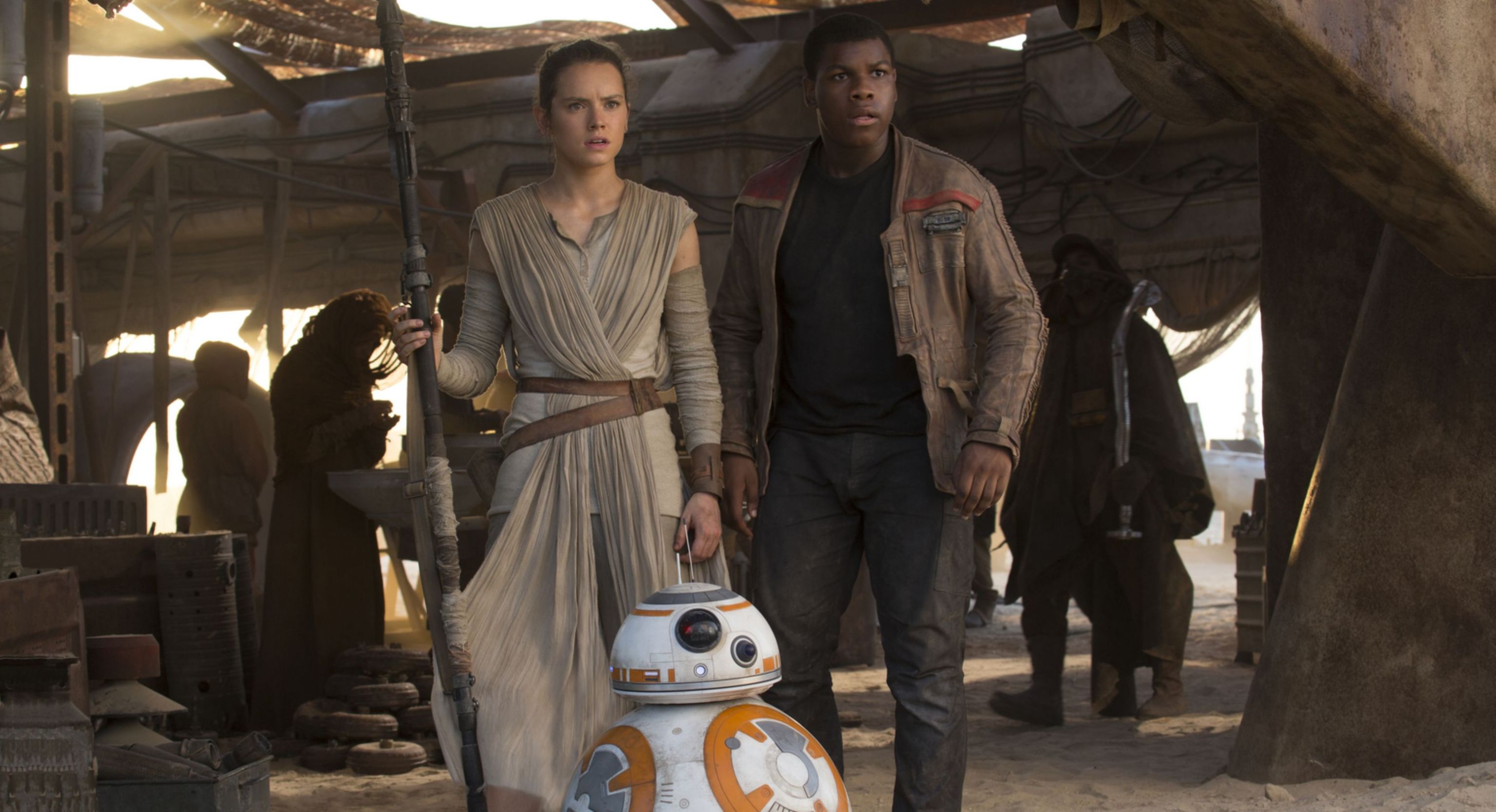 Rey, Finn and BB-8