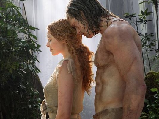 Margot Robbie and Alexander Skarsgard in Tarzan