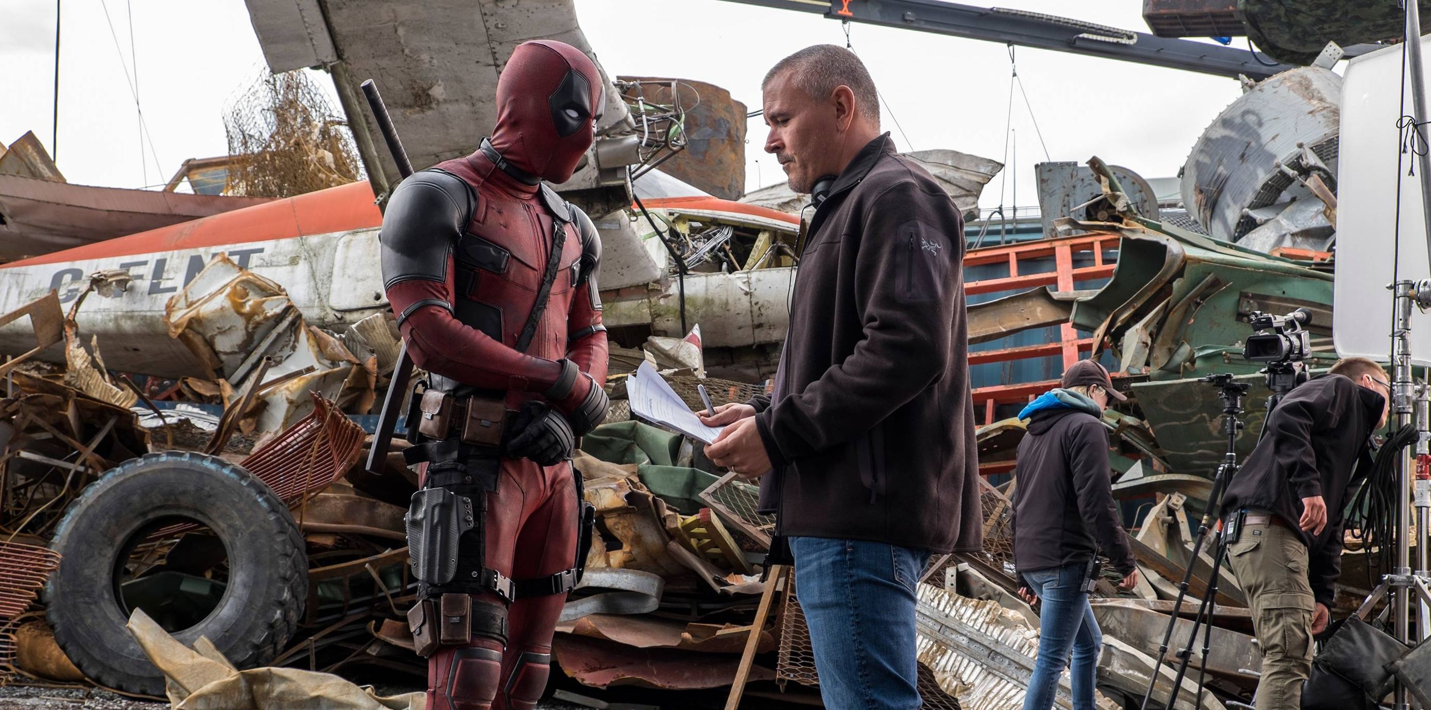 Director Tim Miller on the set of Deadpool