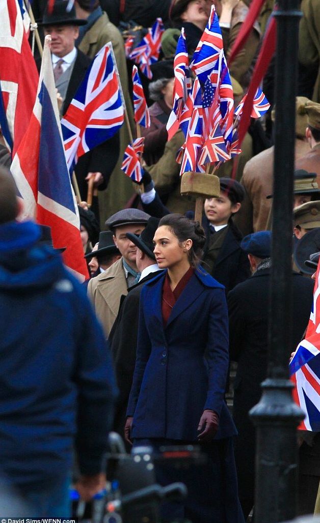 Wonder Woman set photos feature Gal Gadot at WWI Rally