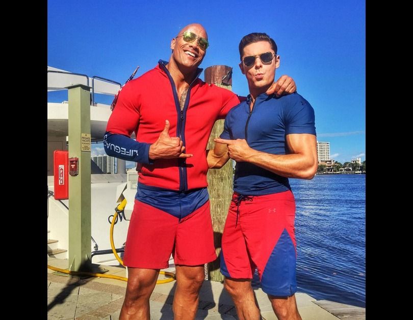 Dwayne Johnson as Mitch Buchannon &amp; Zac Efron as Matt Brody 