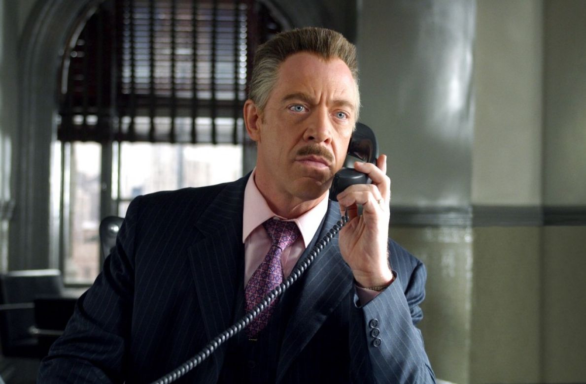 J.K. Simmons as editor in chief at Daily Bugle