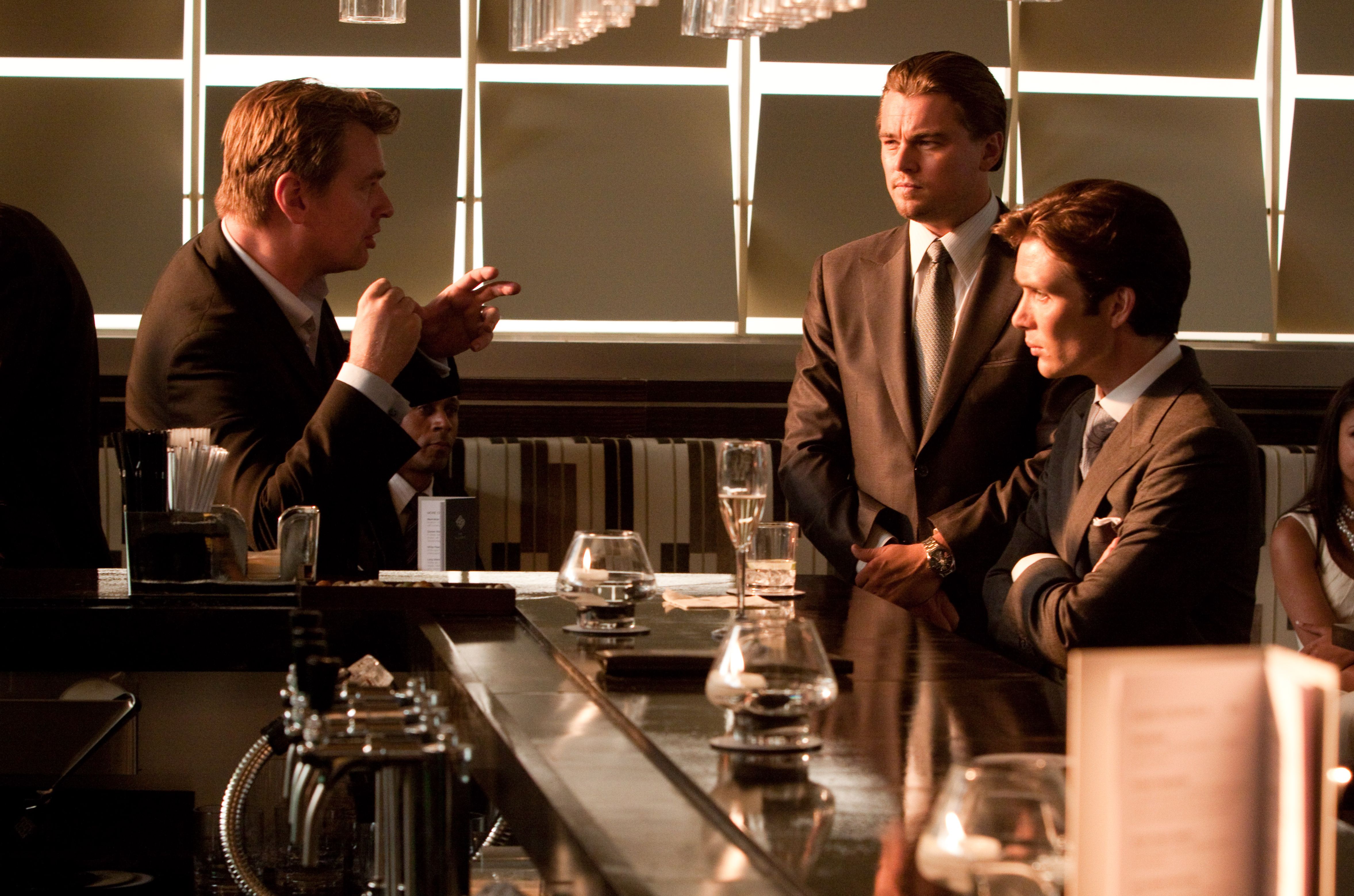 Cillian Murphy, Leonardo DiCaprio, and Christopher Nolan
