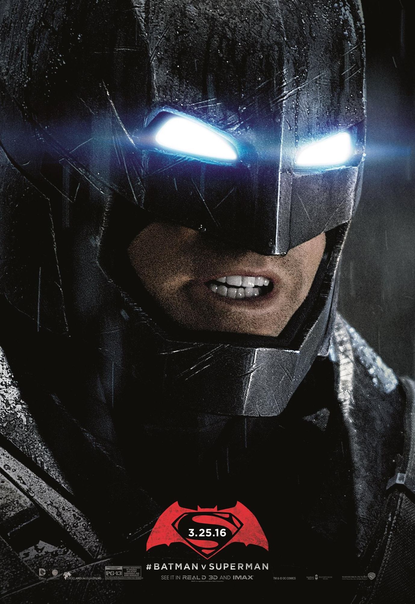 Get up close and personal with this unused poster for Batman