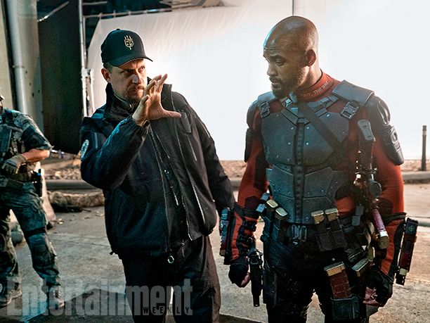 Director David Ayer and Will Smith as Deadshot