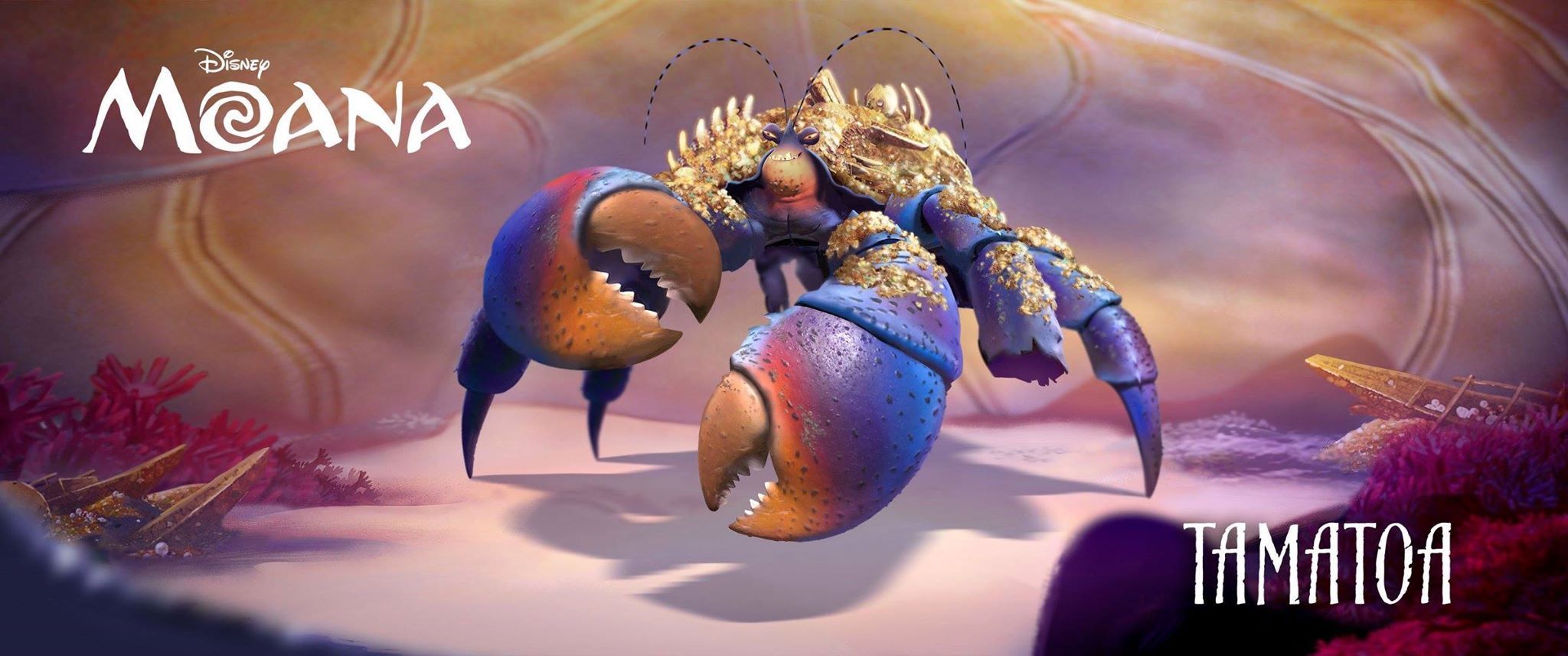 Tamatoa voiced by Jemaine Clement: 50-foot crab living in th