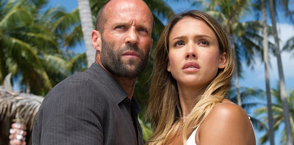 Jason Statham and Jessica Alba in "Mechanic: Ressurection"