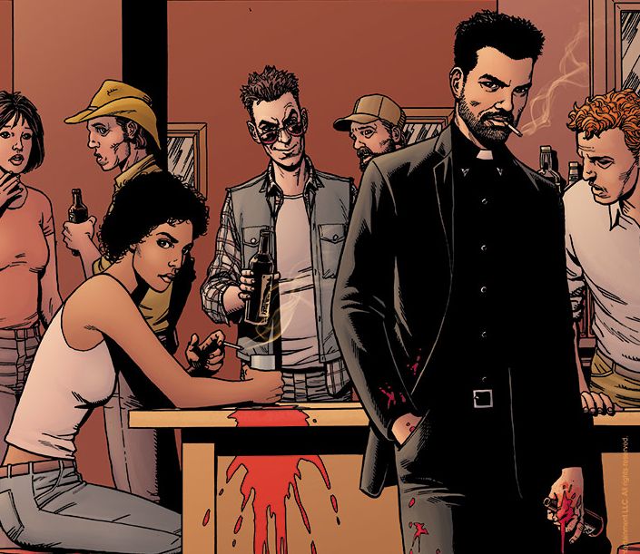 Preacher image drawn by original series creator Steve Dillon