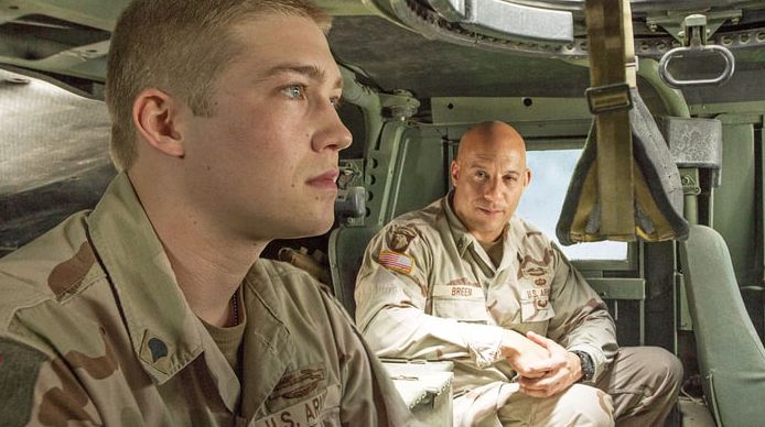 Joe Alwyn and Vin Diesel in &quot;Billy Lynn&#039;s Long Halftime Walk&quot;