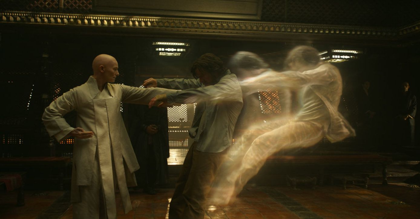 Tilda Swinton and Benedict Cumberbatch in "Doctor Strange"