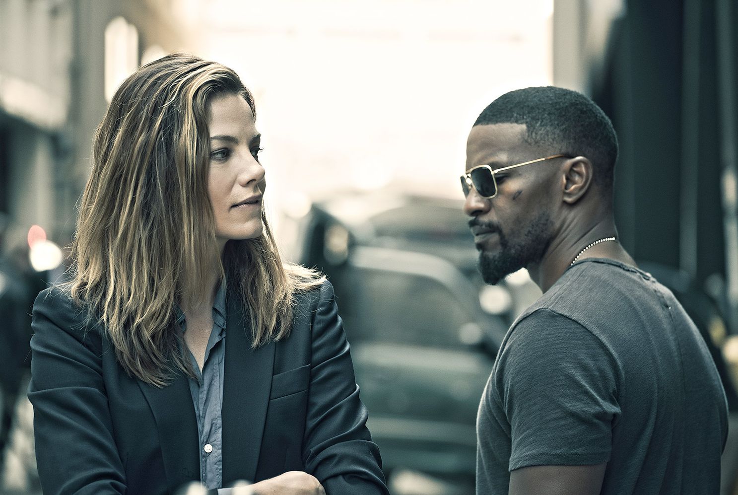 Michelle Monaghan and Jamie Foxx in "Sleepless"