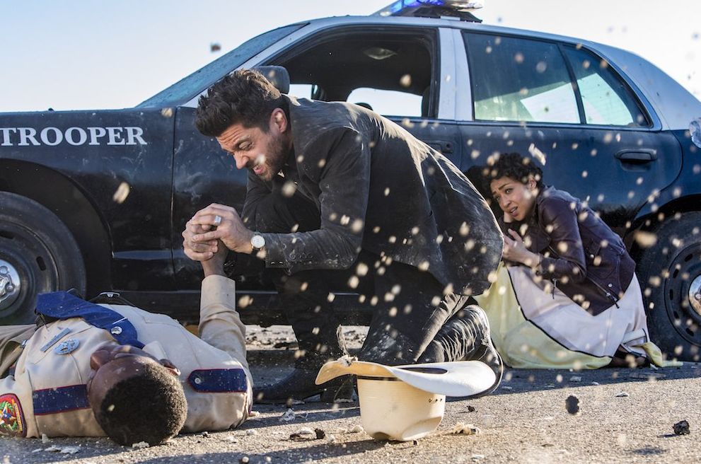 Dominic Cooper in action as Jesse Custer in Season 2 of Prea