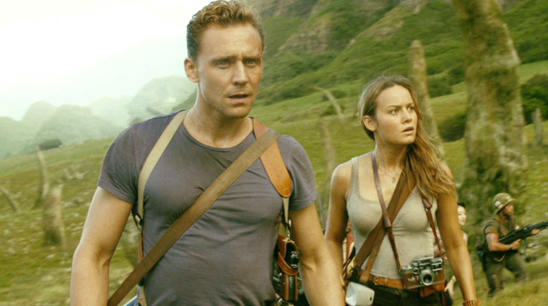 Tom Hiddleston and Brie Larson in "Kong: Skull Island"