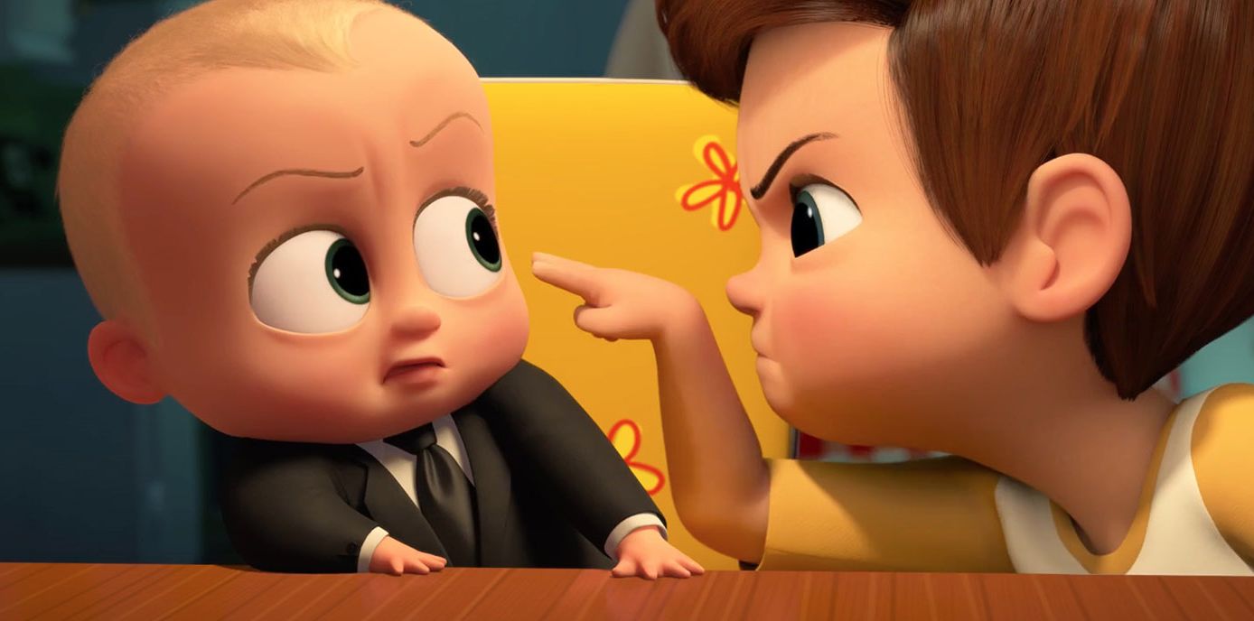 The Boss Baby (voiced by Alec Baldwin) and older brother Timmy in "The Boss Baby"