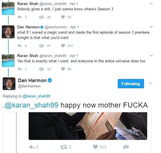 Dan Harmon Tweets new season