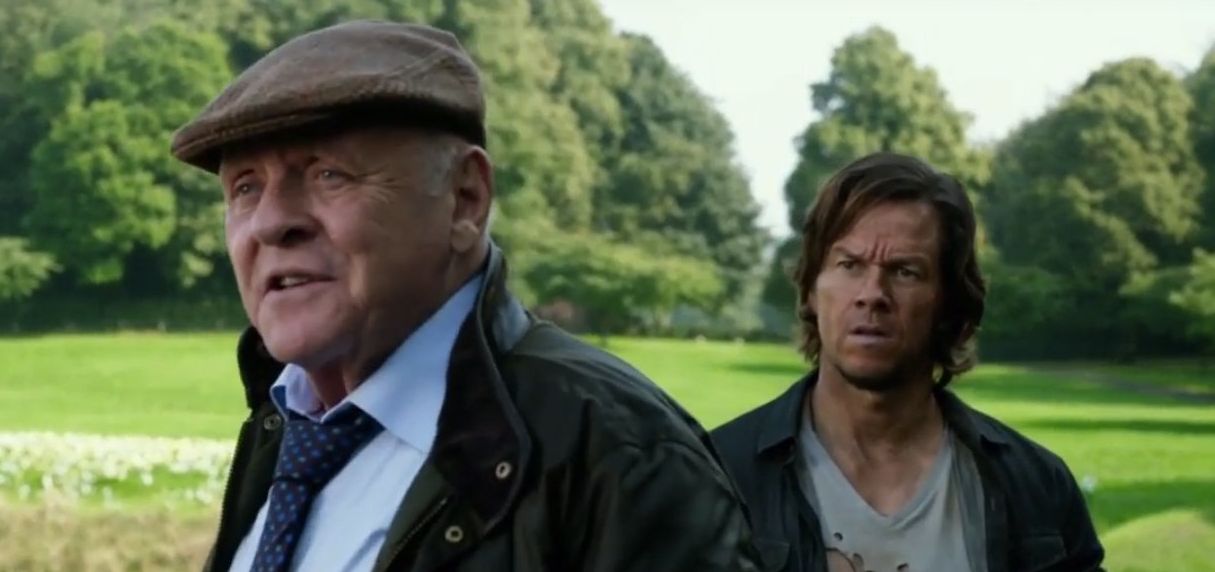 Anthony Hopkins and Mark Wahlberg in "Transformers: The Last Knight"