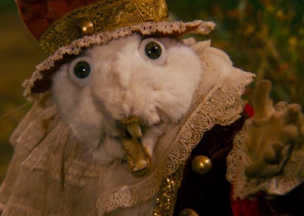 The White Rabbit shows up as a frightening work of taxidermy