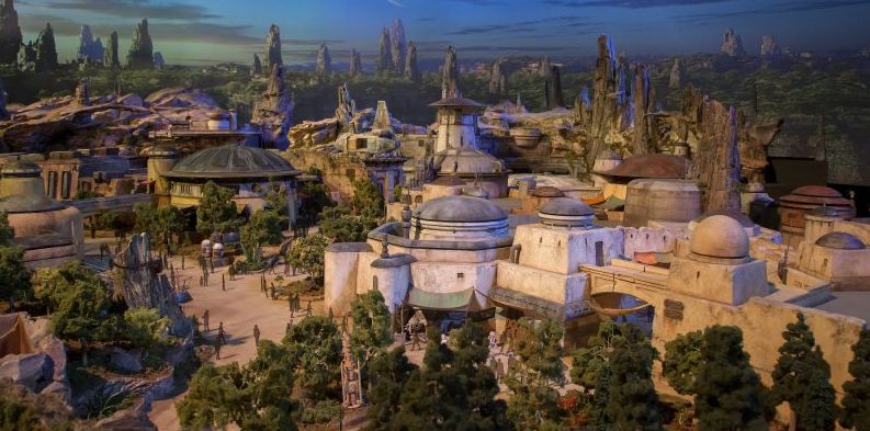 Star Wars Land model on display at D23