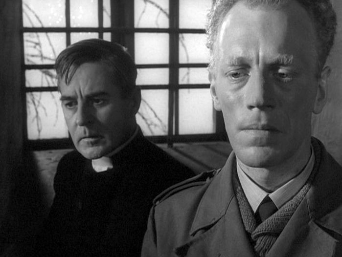 Gunnar Björnstrand and Max von Sydow in Winter Light