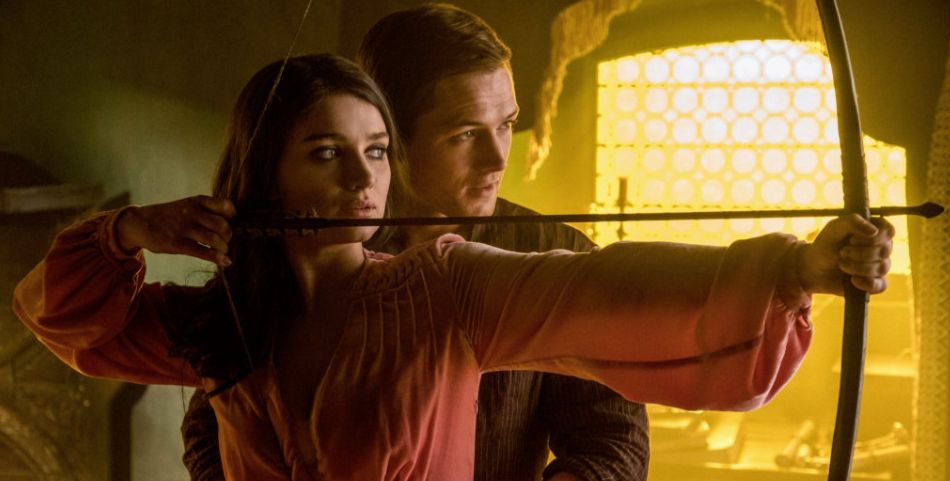 'Robin Hood' - Maid Marion (Eve Hewson) and Robin (Taron Ege