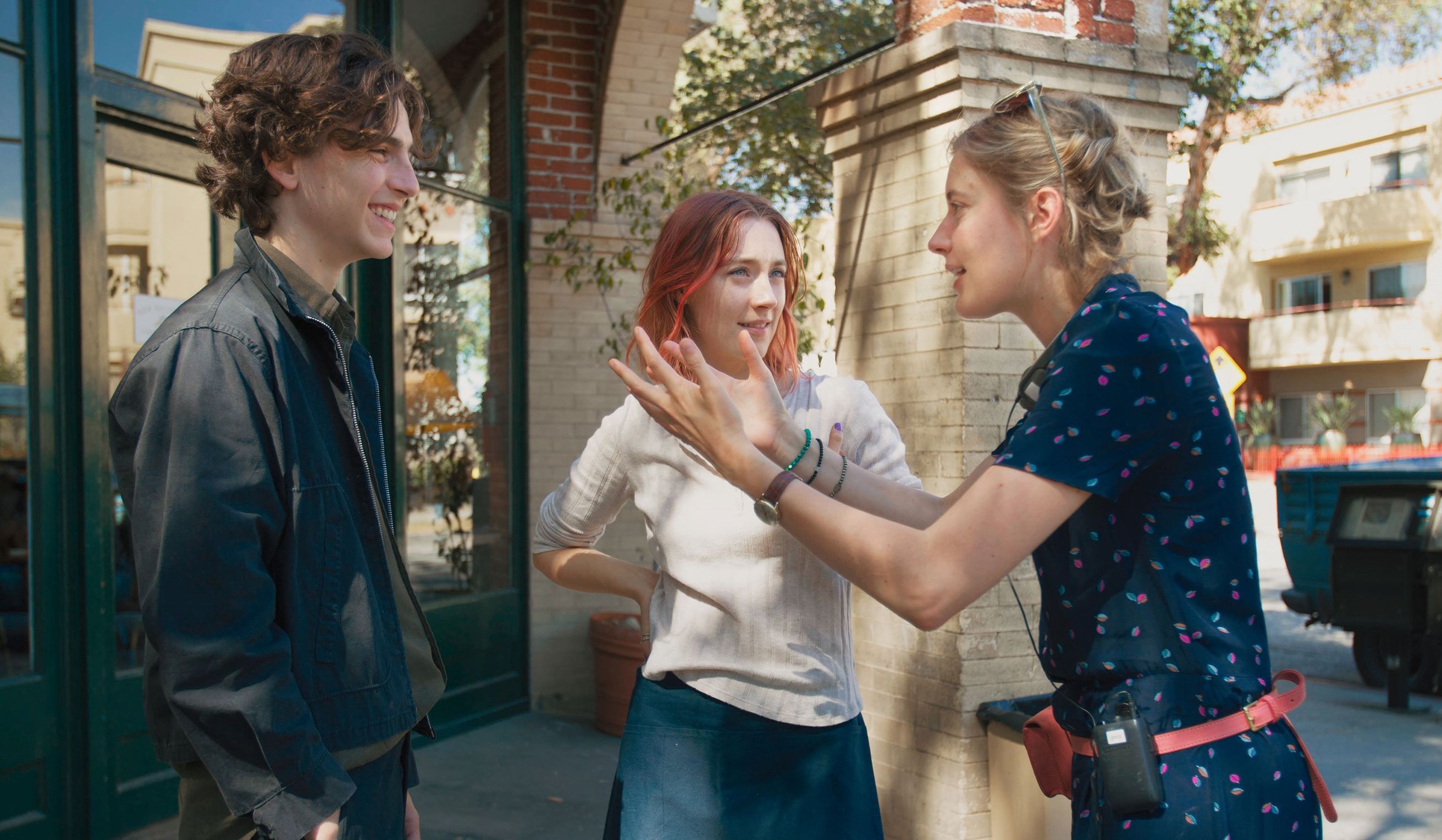 Greta Gerwig and Saoirse Ronan behind-the-scenes, 'Lady Bird