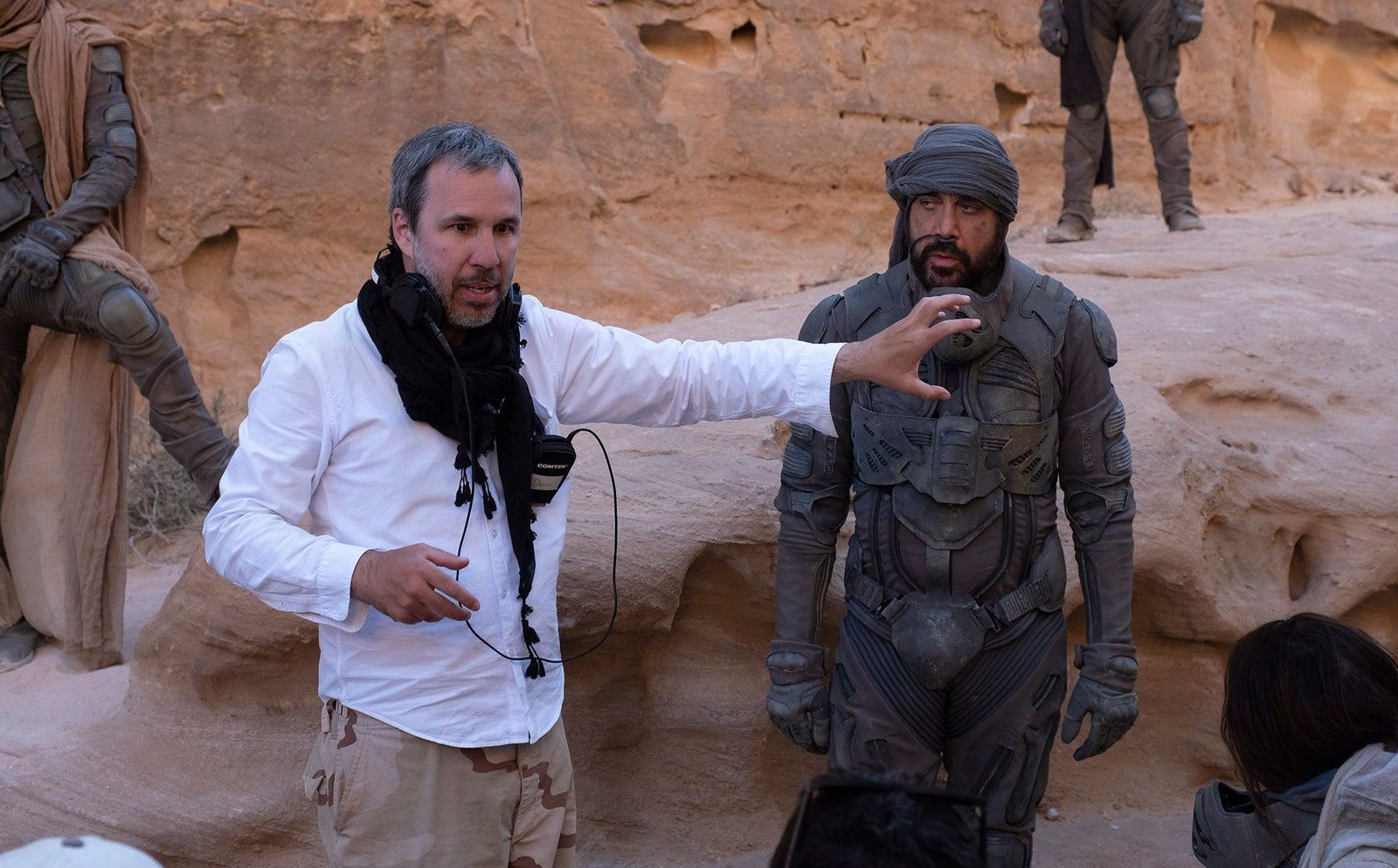 Director Denis Villeneuve and Javier Bardem on the set. ⎮ PHOTO BY CHIABELLA JAMES.