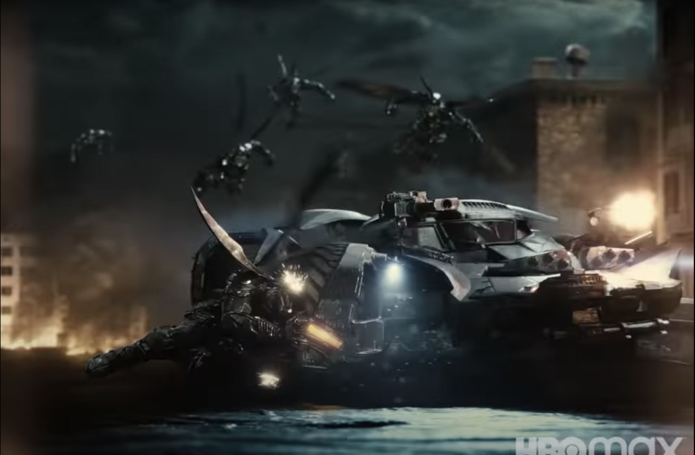 Batmobile vs Parademons