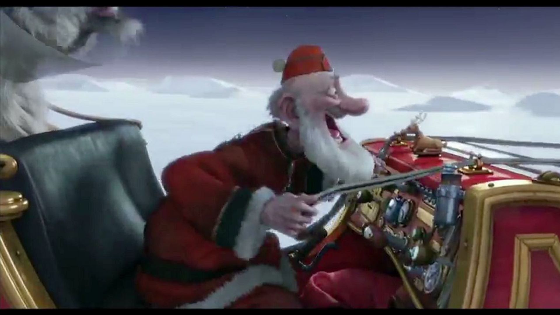 Riding Santa&#039;s Sleigh through the air in Arthur Christmas