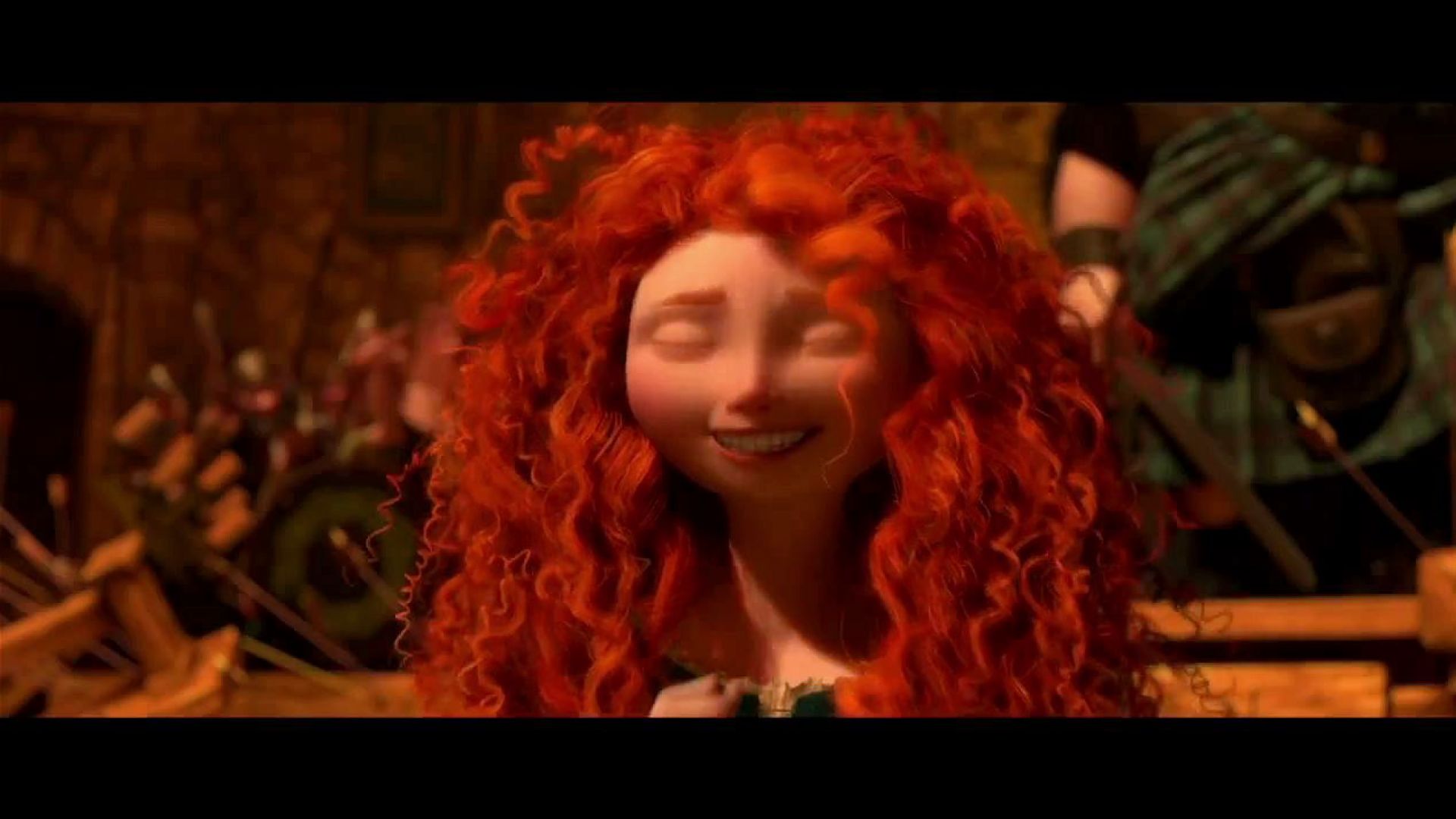 Merida introduces her hungry brothers. Hamish, Hubert and Harris. Brave