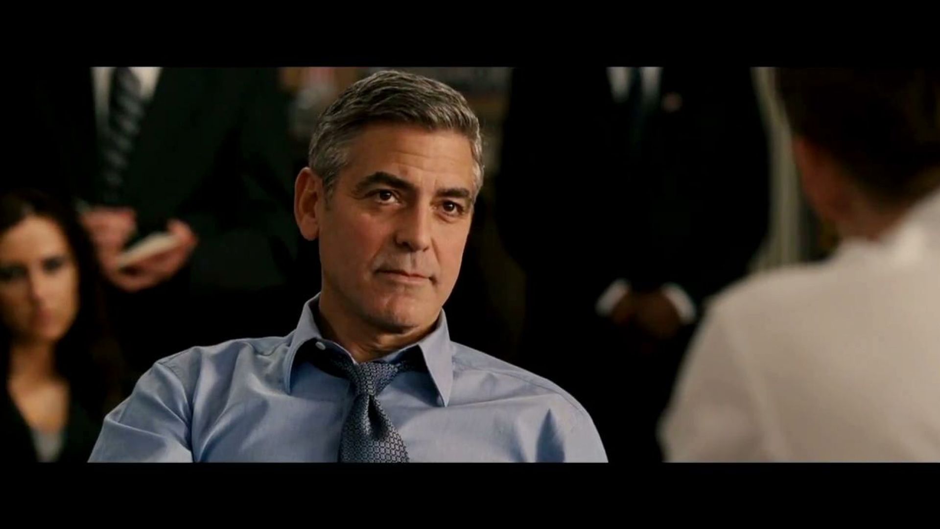George Clooney and Ryan Gosling discuss mandatory service in The Ides of March