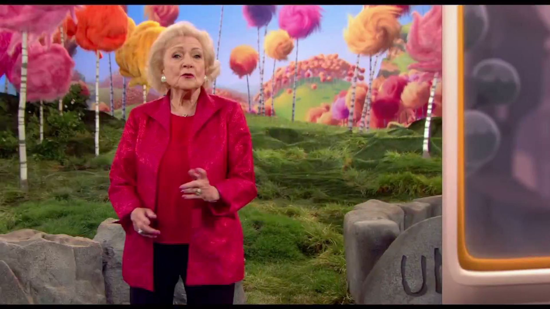 Betty White says she&#039;s old and forgot her teeth. The Lorax