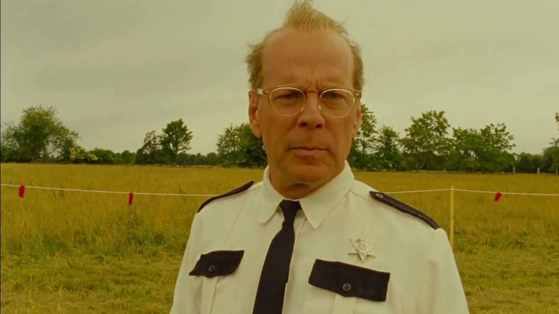 Bruce Willis deputizes the little guy, the skinny one and the boy with a patch on his eye to come with him. Moonrise Kingdom