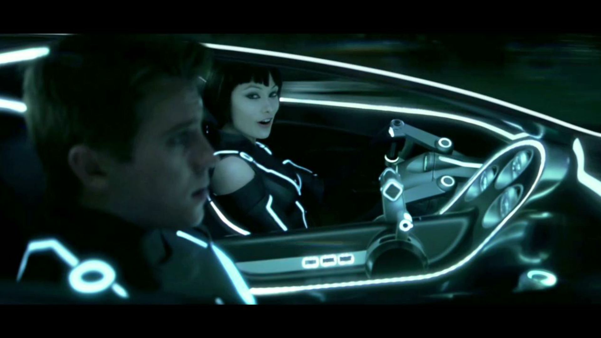 In the Car with Quorra in Tron: Legacy
